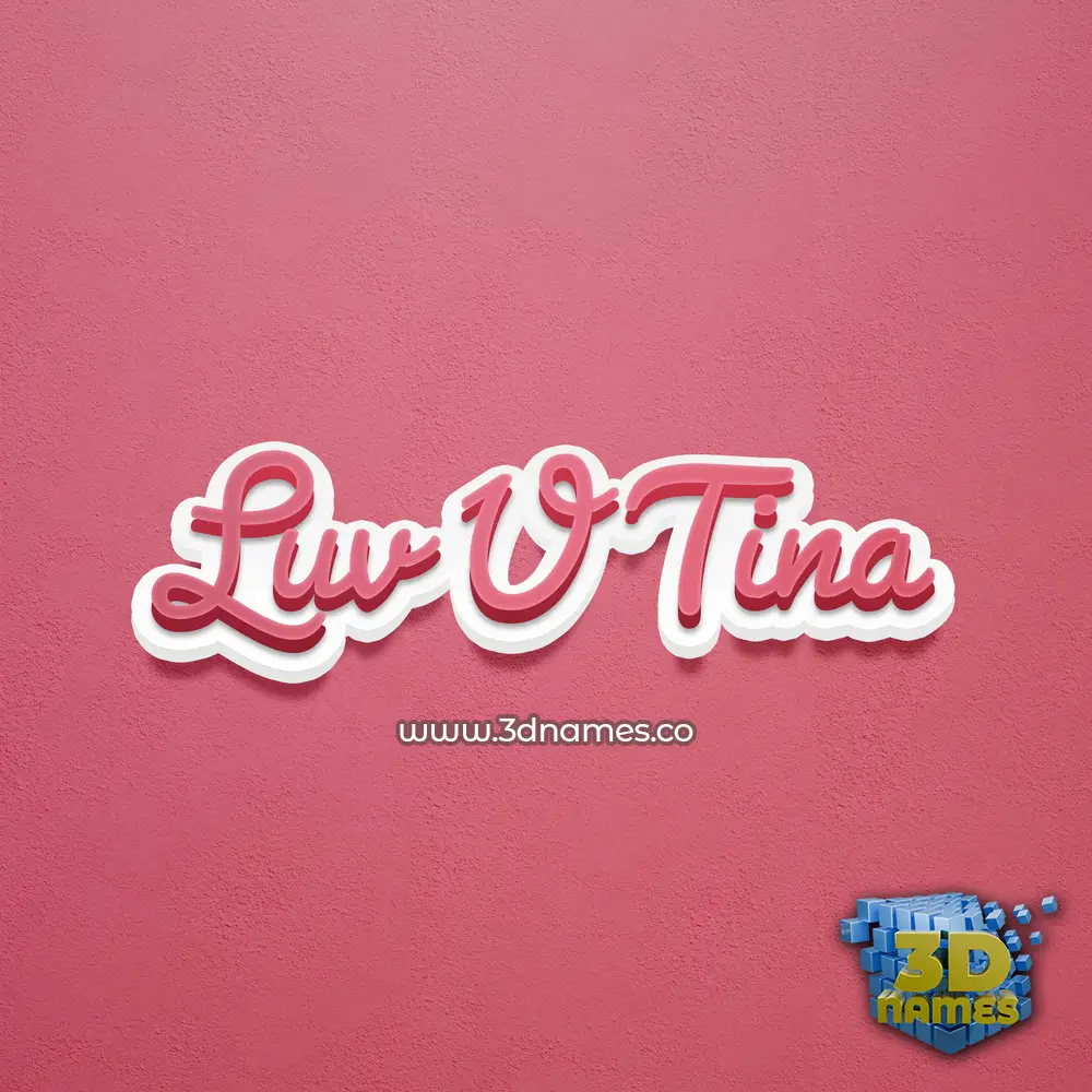 luv u tina in Red Scribble style - 3D name wallpaper