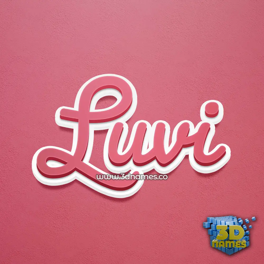 luvi in Red Scribble style - 3D name wallpaper