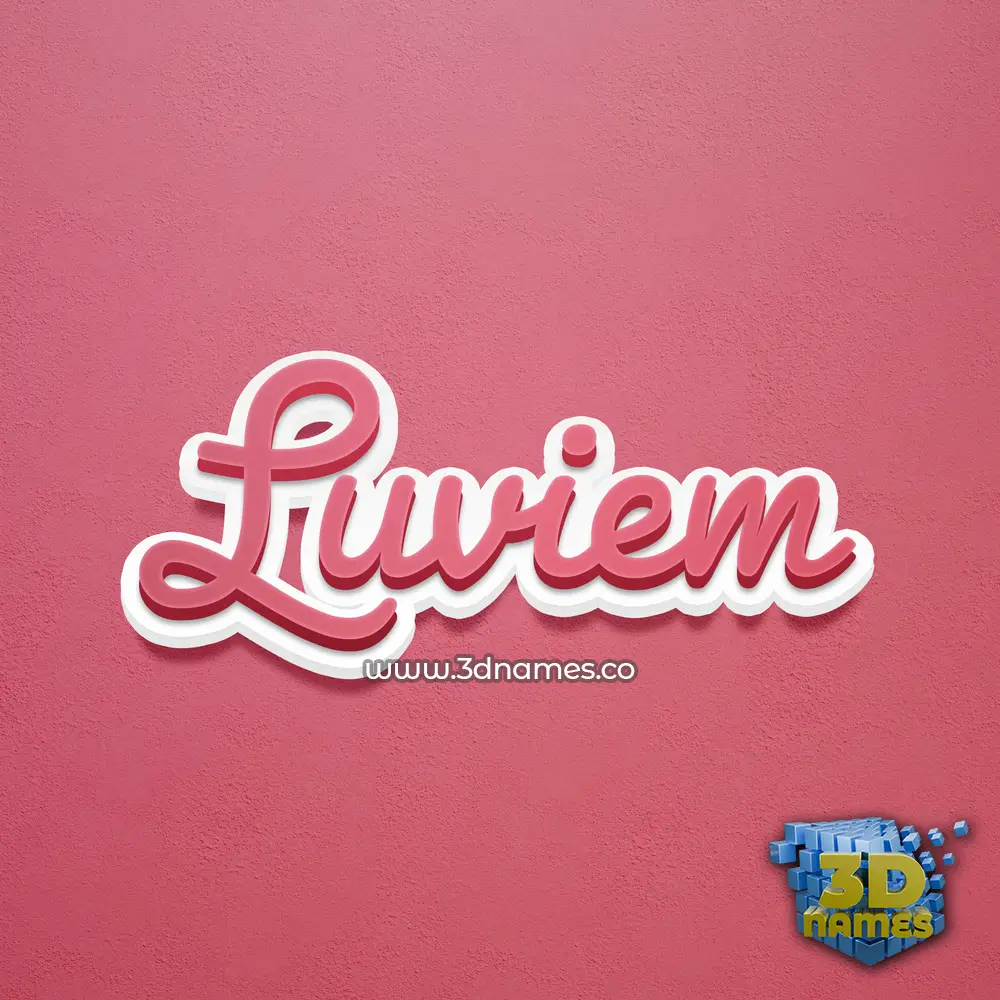 luviem in Red Scribble style - 3D name wallpaper