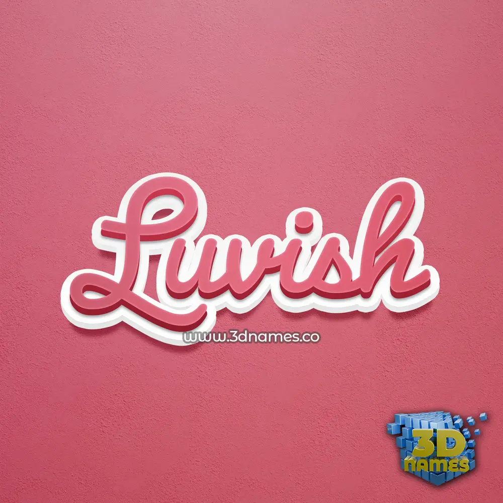 luvish in Red Scribble style - 3D name wallpaper