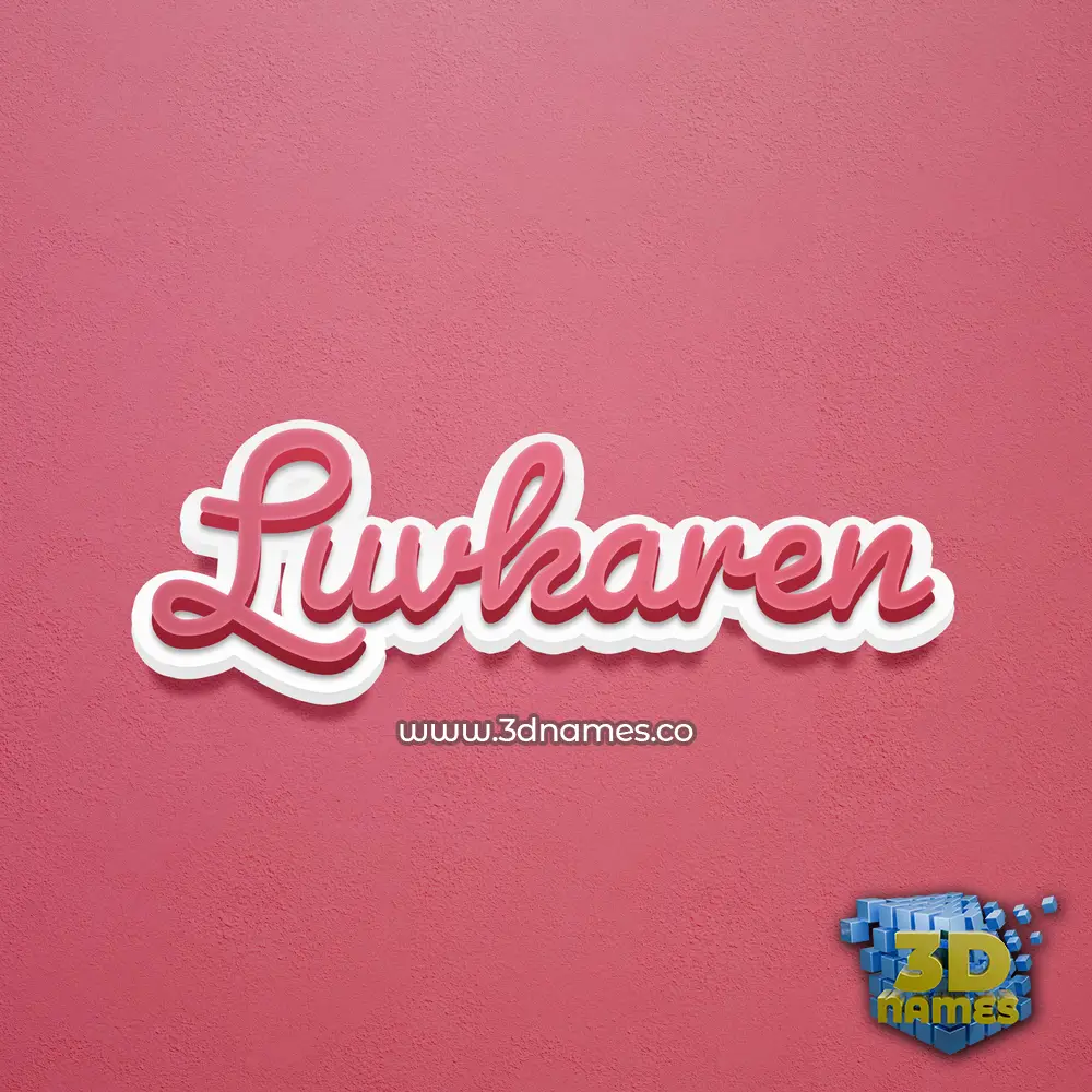 luvkaren in Red Scribble style - 3D name wallpaper
