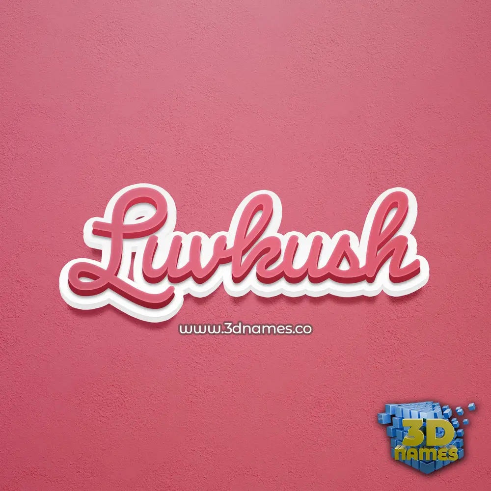 luvkush in Red Scribble style - 3D name wallpaper