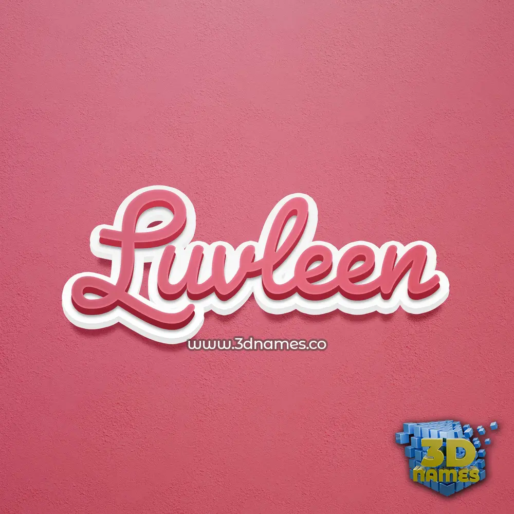 luvleen in Red Scribble style - 3D name wallpaper