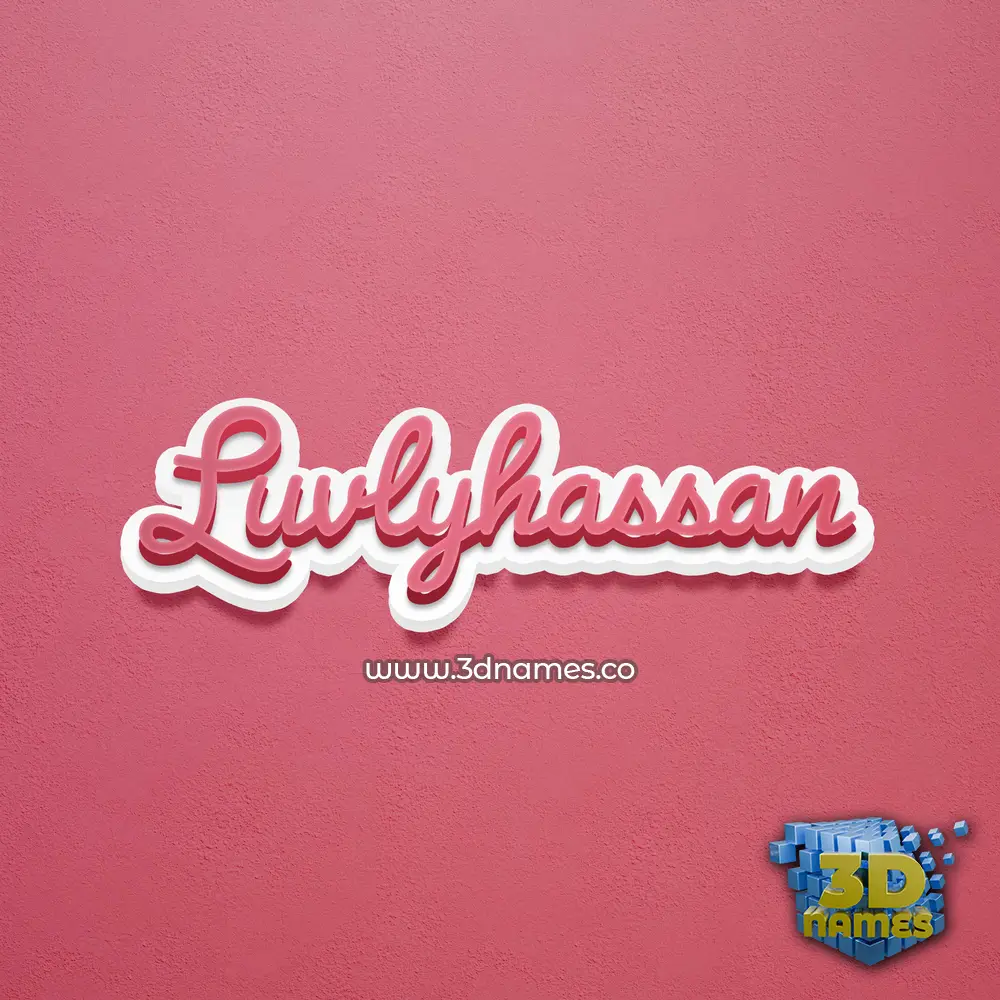 luvlyhassan in Red Scribble style - 3D name wallpaper