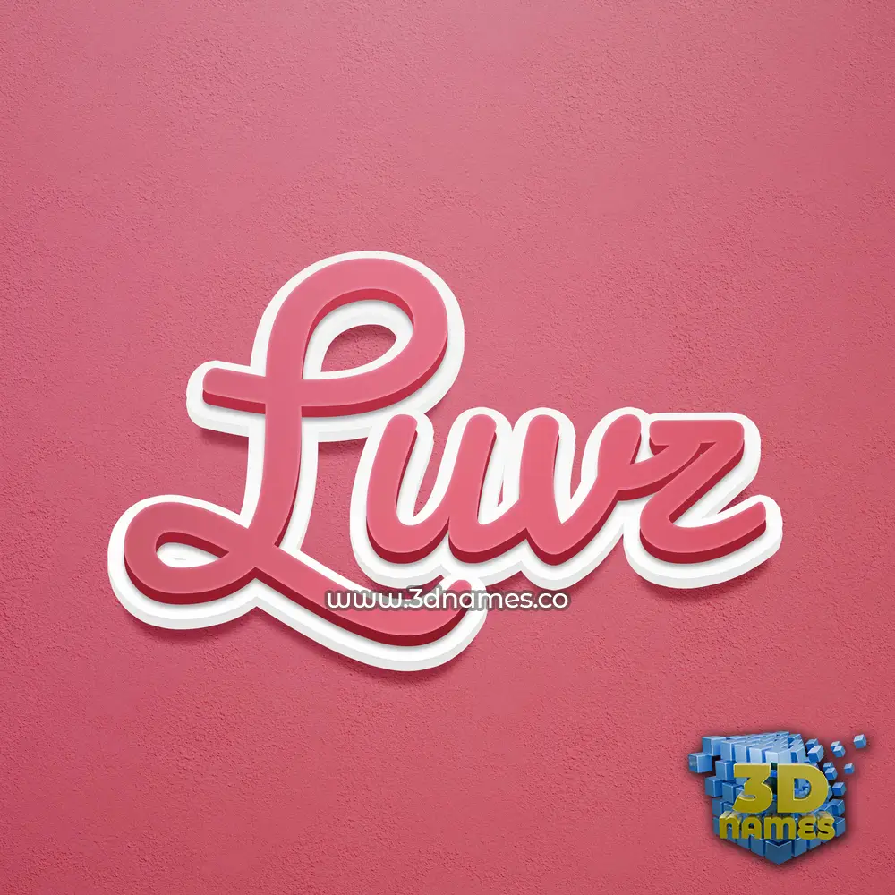 luvz in Red Scribble style - 3D name wallpaper
