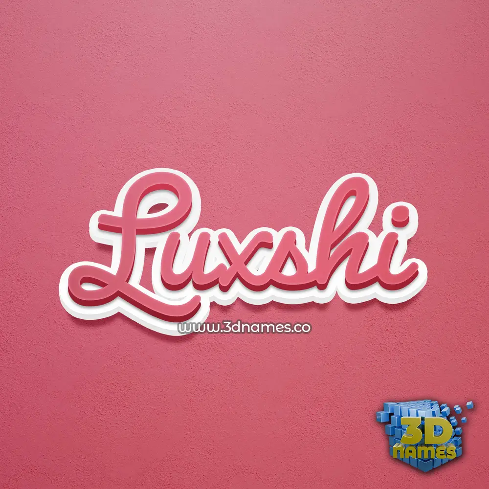 luxshi in Red Scribble style - 3D name wallpaper