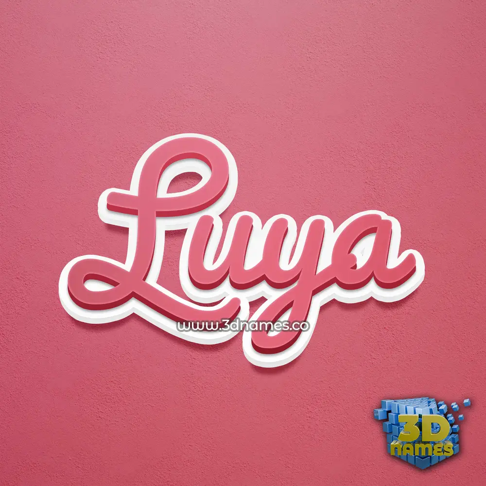 luya in Red Scribble style - 3D name wallpaper