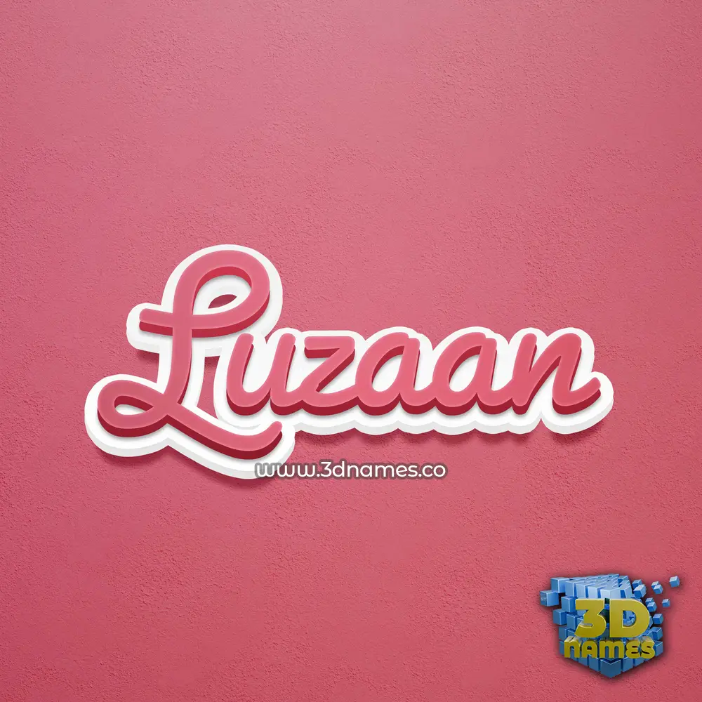 luzaan in Red Scribble style - 3D name wallpaper