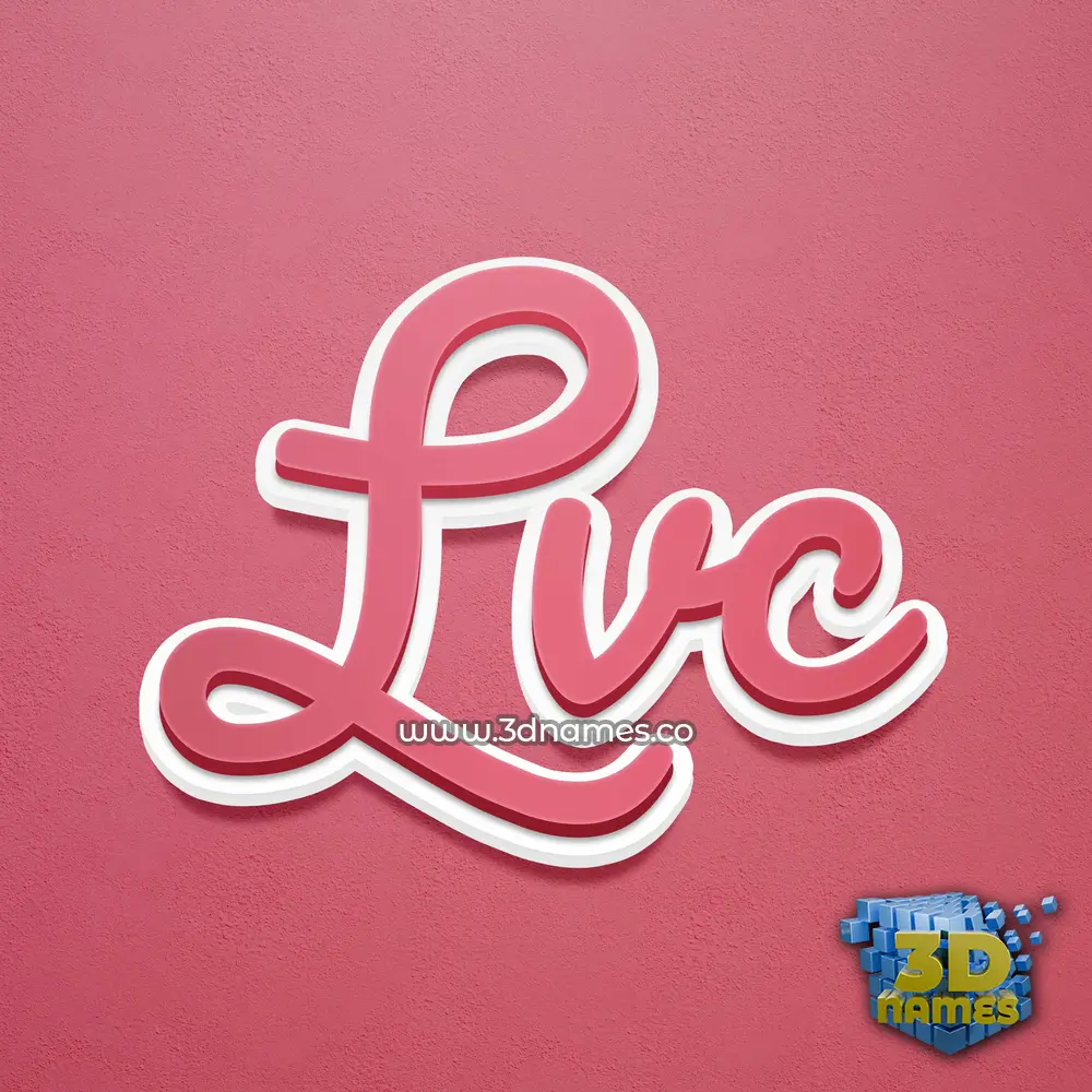 lvc in Red Scribble style - 3D name wallpaper
