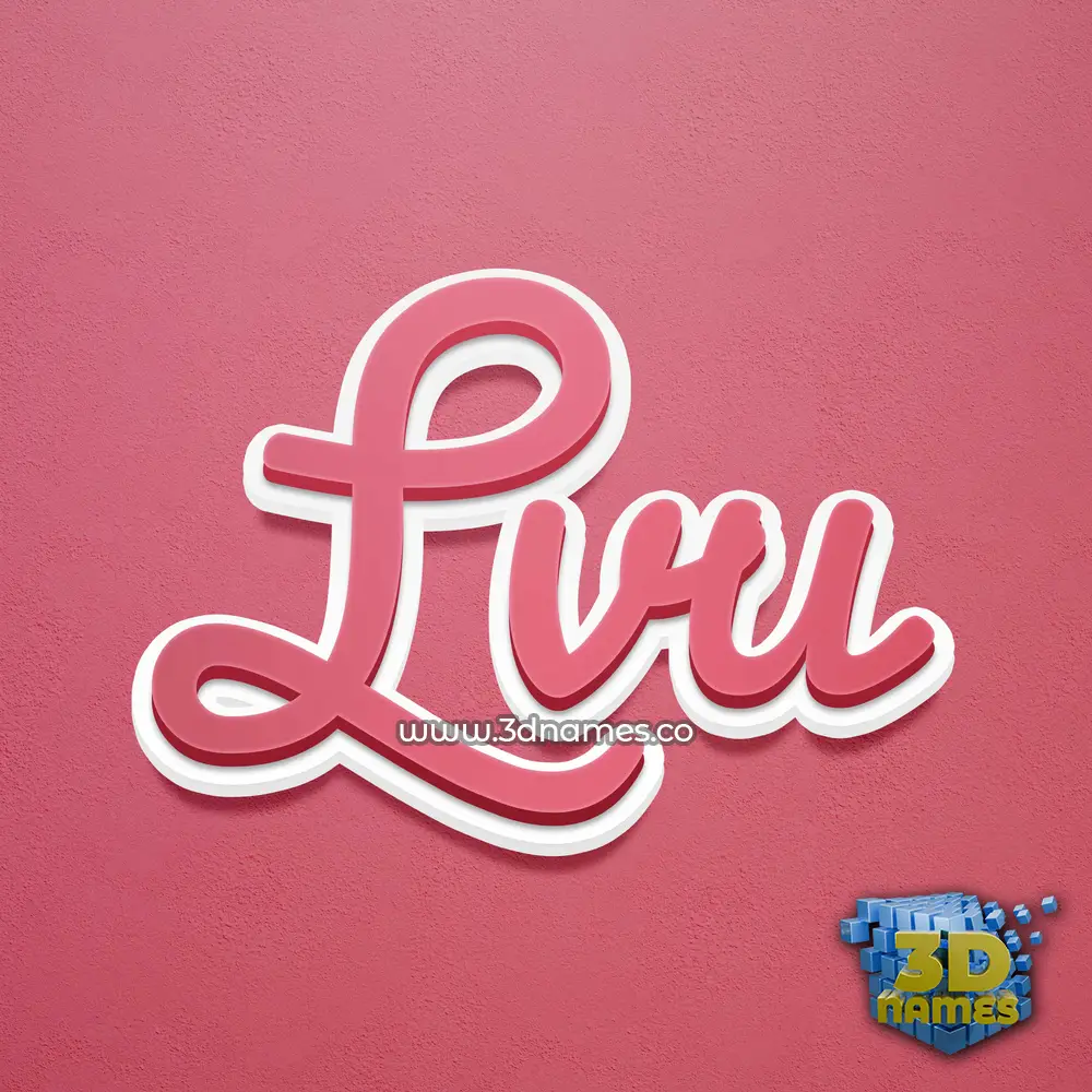 lvu in Red Scribble style - 3D name wallpaper