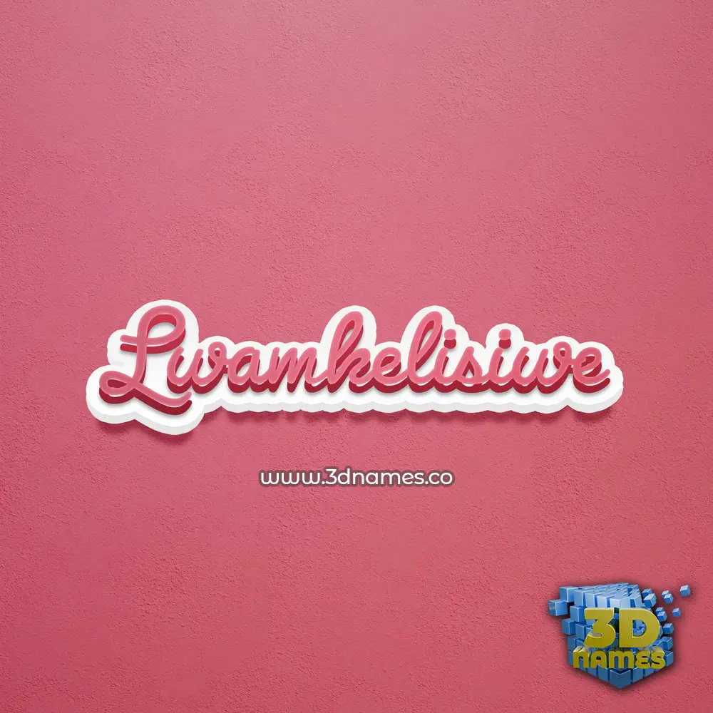 lwamkelisiwe in Red Scribble style - 3D name wallpaper