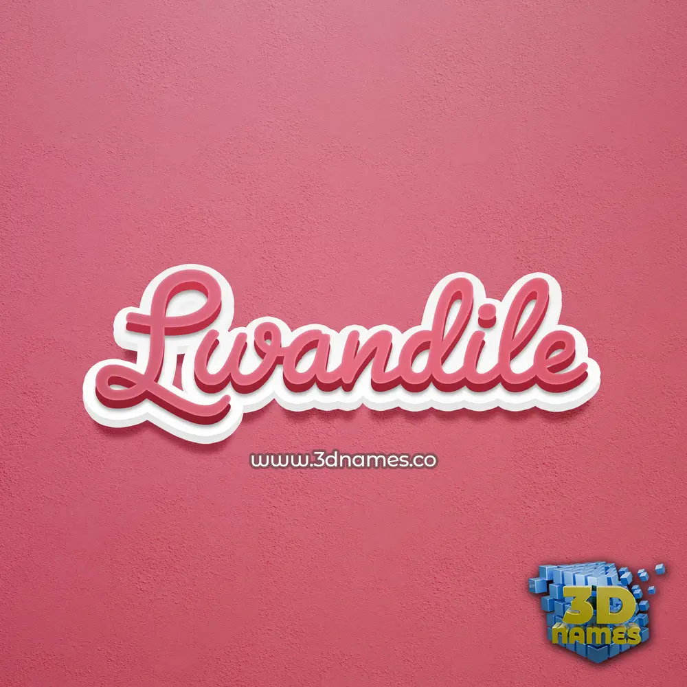 lwandile in Red Scribble style - 3D name wallpaper
