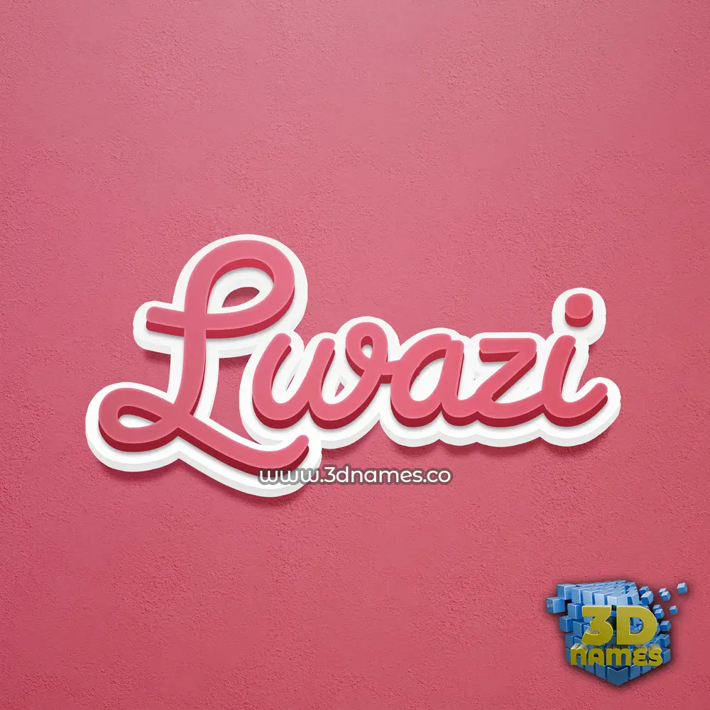 lwazi in Red Scribble style - 3D name wallpaper