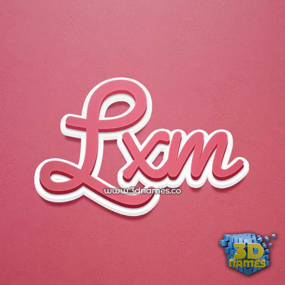 lxm in Red Scribble style - 3D name wallpaper