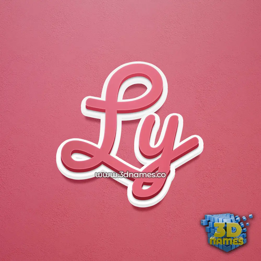 ly in Red Scribble style - 3D name wallpaper
