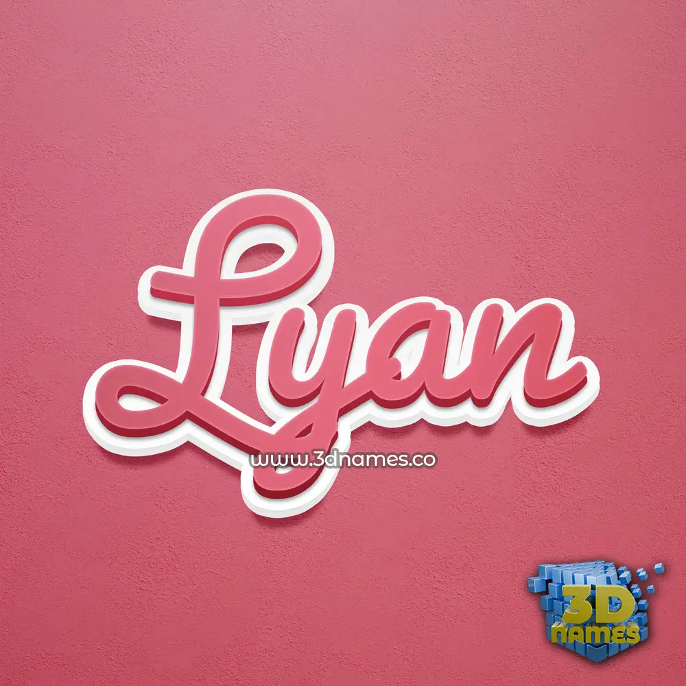 lyan in Red Scribble style - 3D name wallpaper