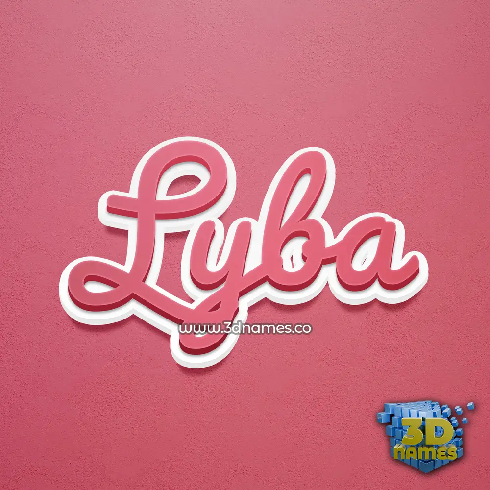 lyba in Red Scribble style - 3D name wallpaper