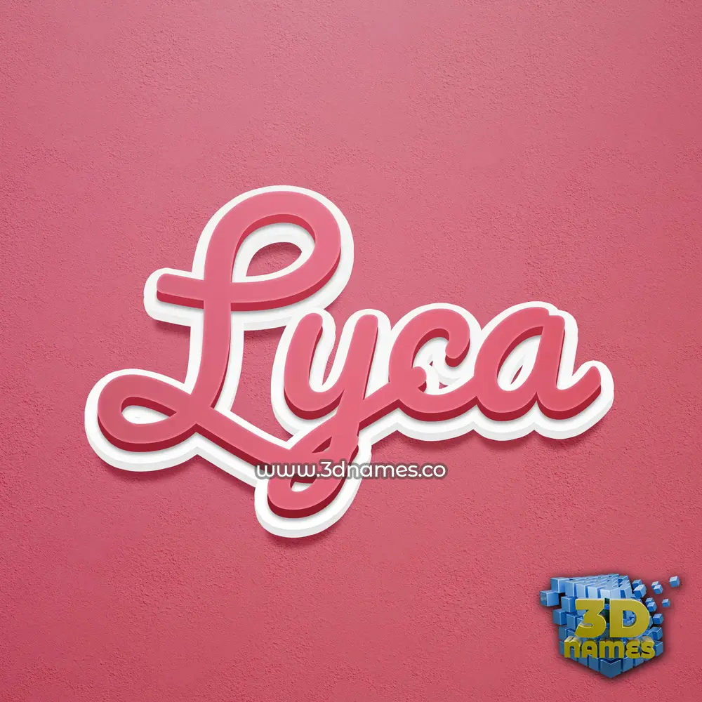 lyca in Red Scribble style - 3D name wallpaper