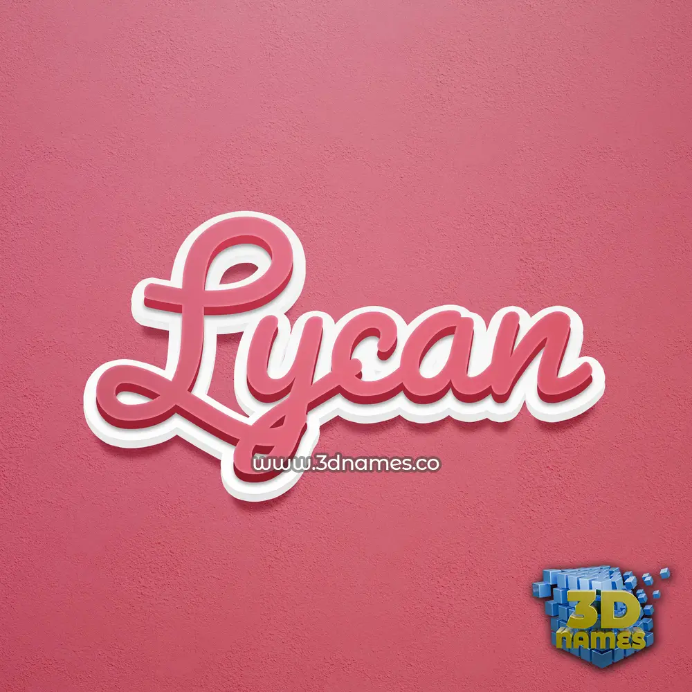 lycan in Red Scribble style - 3D name wallpaper