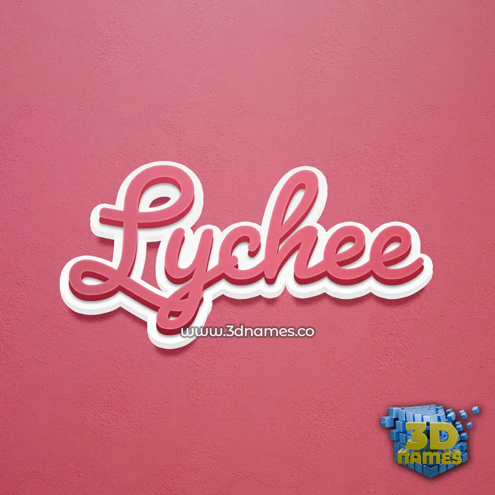 lychee in Red Scribble style - 3D name wallpaper