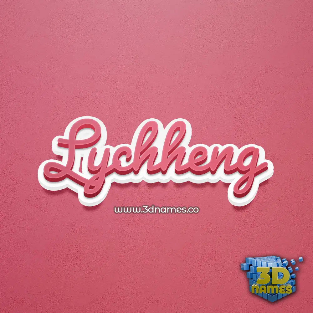 lychheng in Red Scribble style - 3D name wallpaper