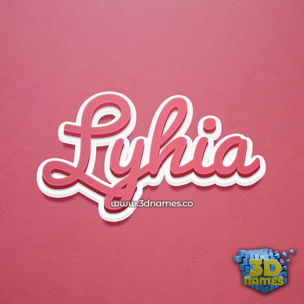 lyhia in Red Scribble style - 3D name wallpaper