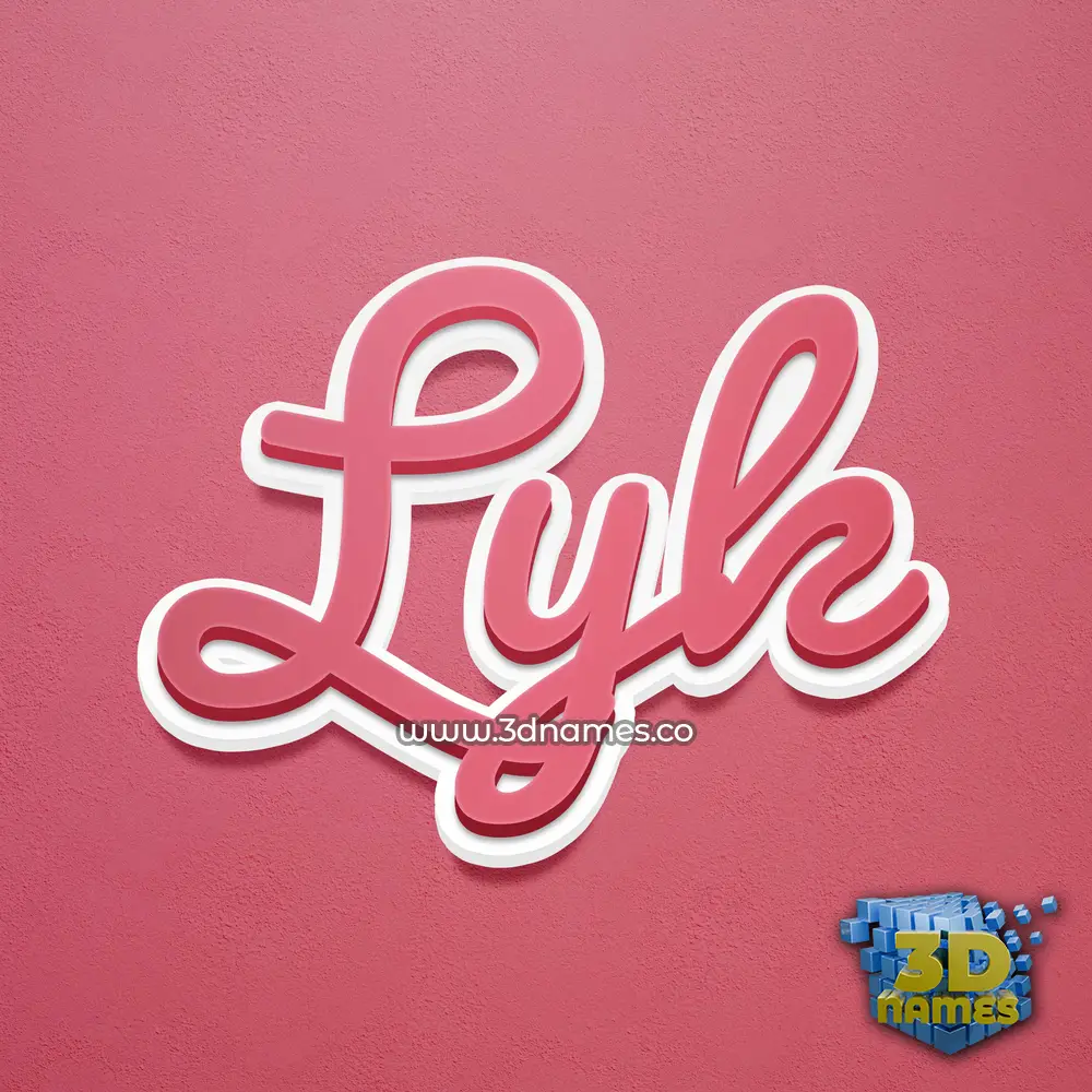 lyk in Red Scribble style - 3D name wallpaper