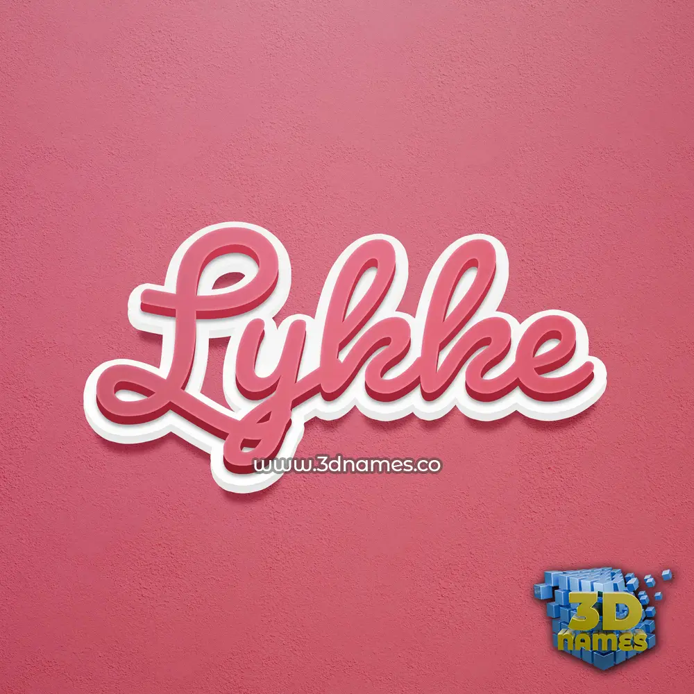 lykke in Red Scribble style - 3D name wallpaper