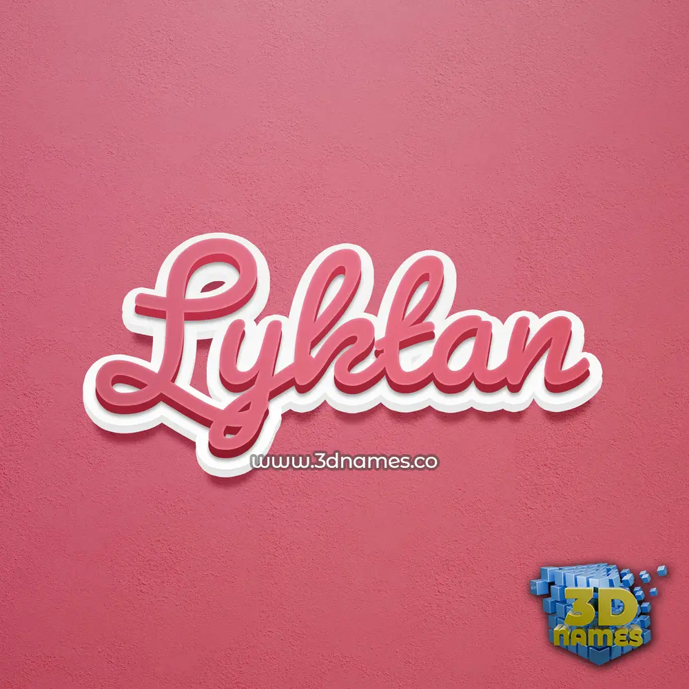 lyktan in Red Scribble style - 3D name wallpaper