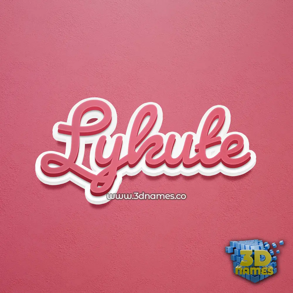 lykute in Red Scribble style - 3D name wallpaper