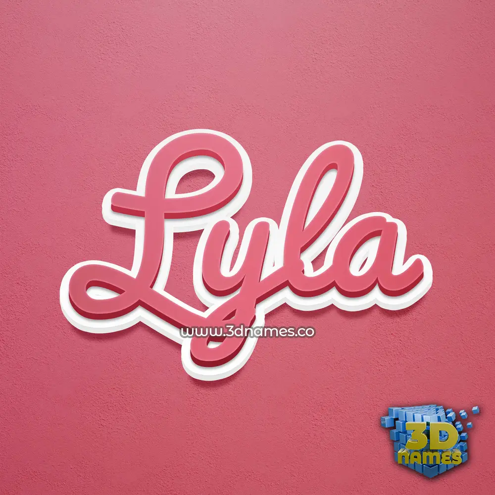 lyla in Red Scribble style - 3D name wallpaper