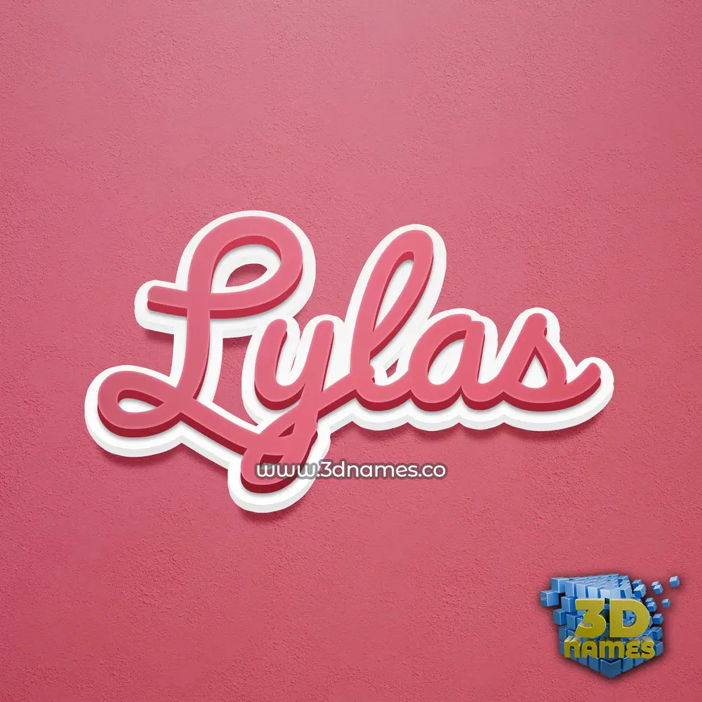 lylas in Red Scribble style - 3D name wallpaper