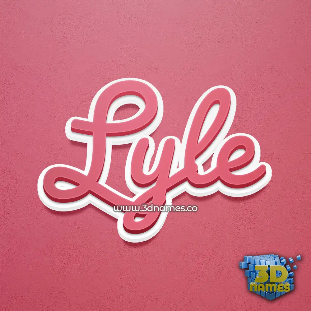 lyle in Red Scribble style - 3D name wallpaper