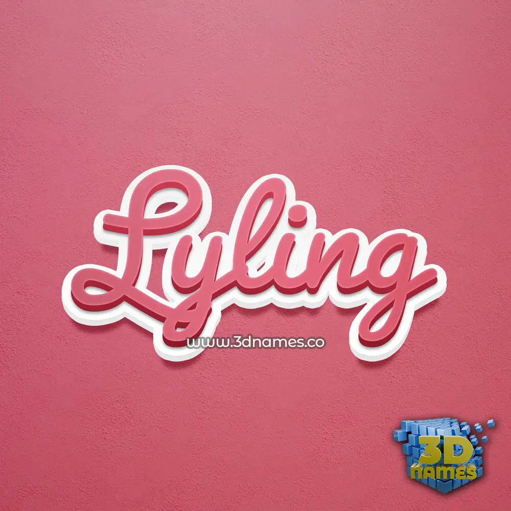 lyling in Red Scribble style - 3D name wallpaper