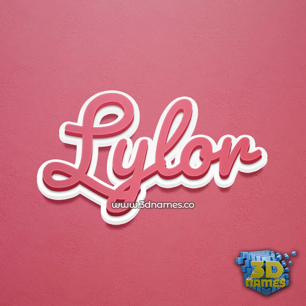lylor in Red Scribble style - 3D name wallpaper
