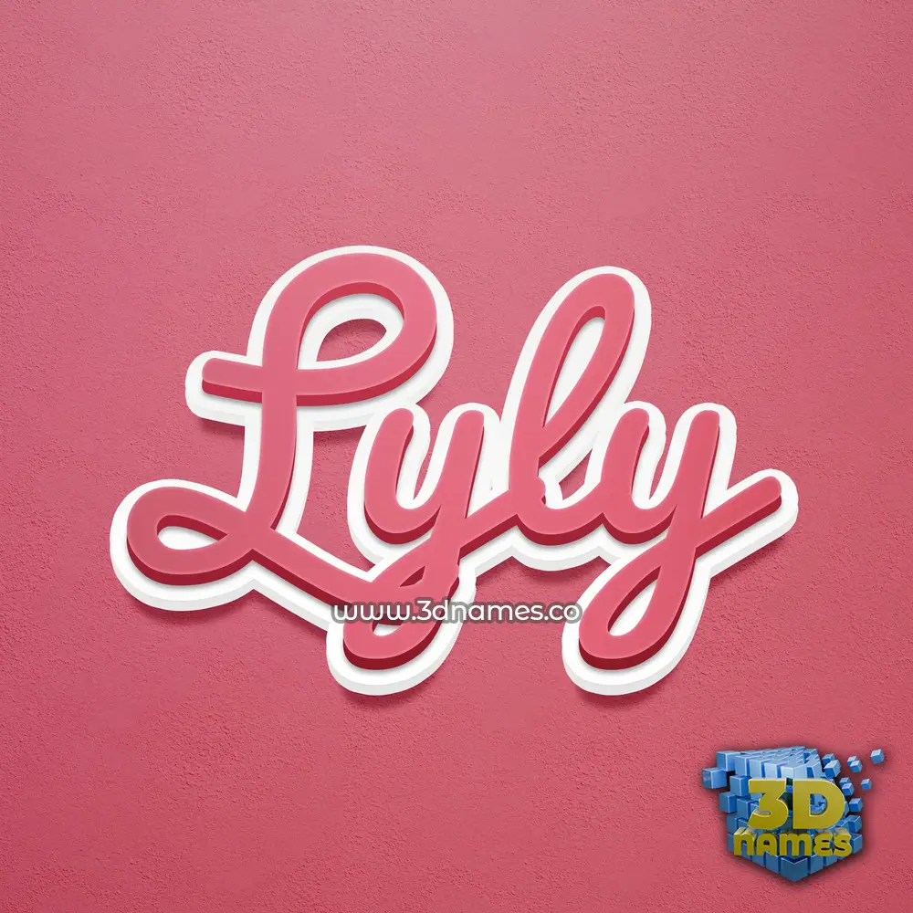 lyly in Red Scribble style - 3D name wallpaper