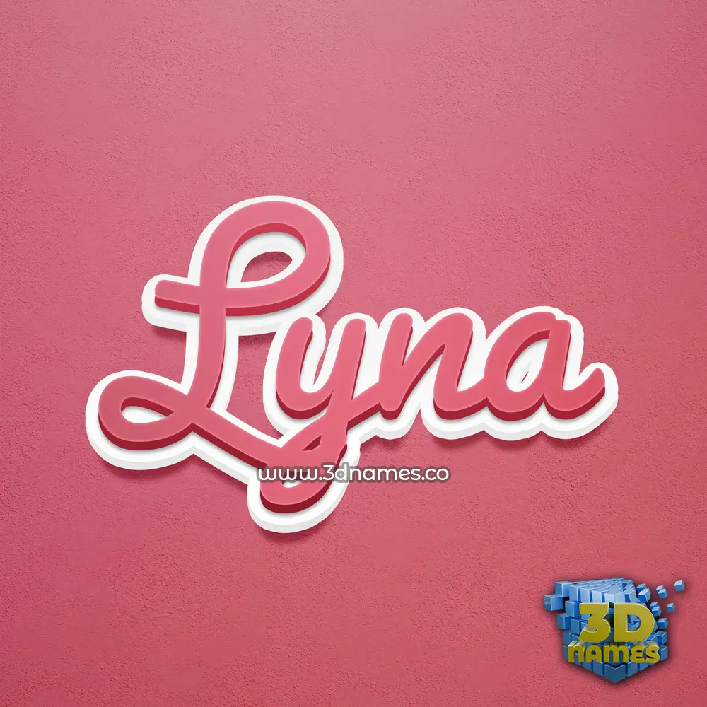 lyna in Red Scribble style - 3D name wallpaper
