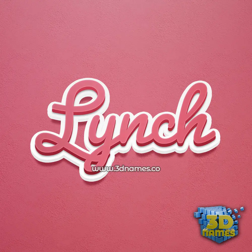 lynch in Red Scribble style - 3D name wallpaper