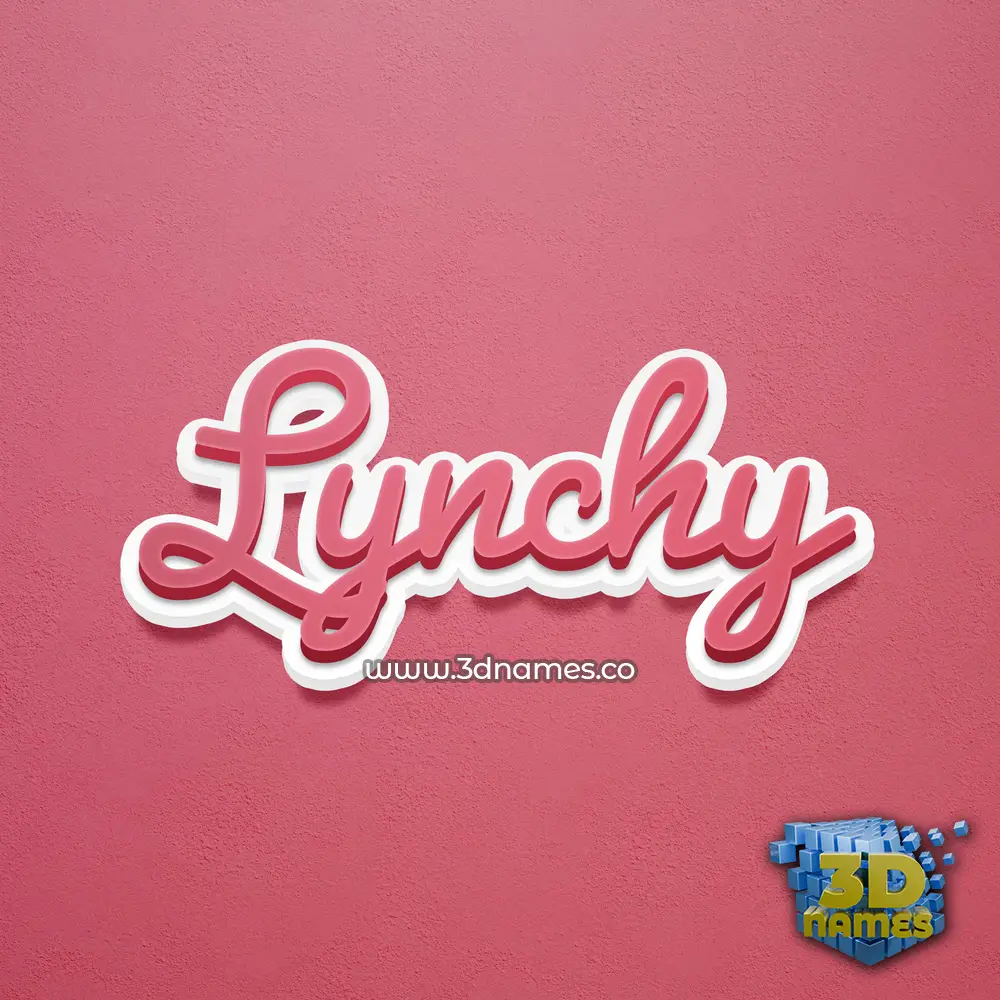 lynchy in Red Scribble style - 3D name wallpaper