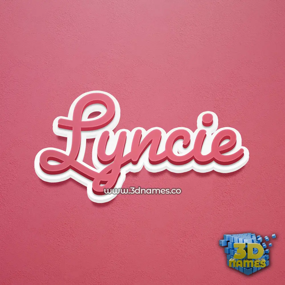 lyncie in Red Scribble style - 3D name wallpaper