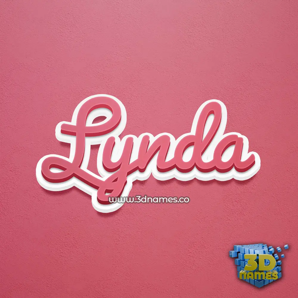 lynda in Red Scribble style - 3D name wallpaper