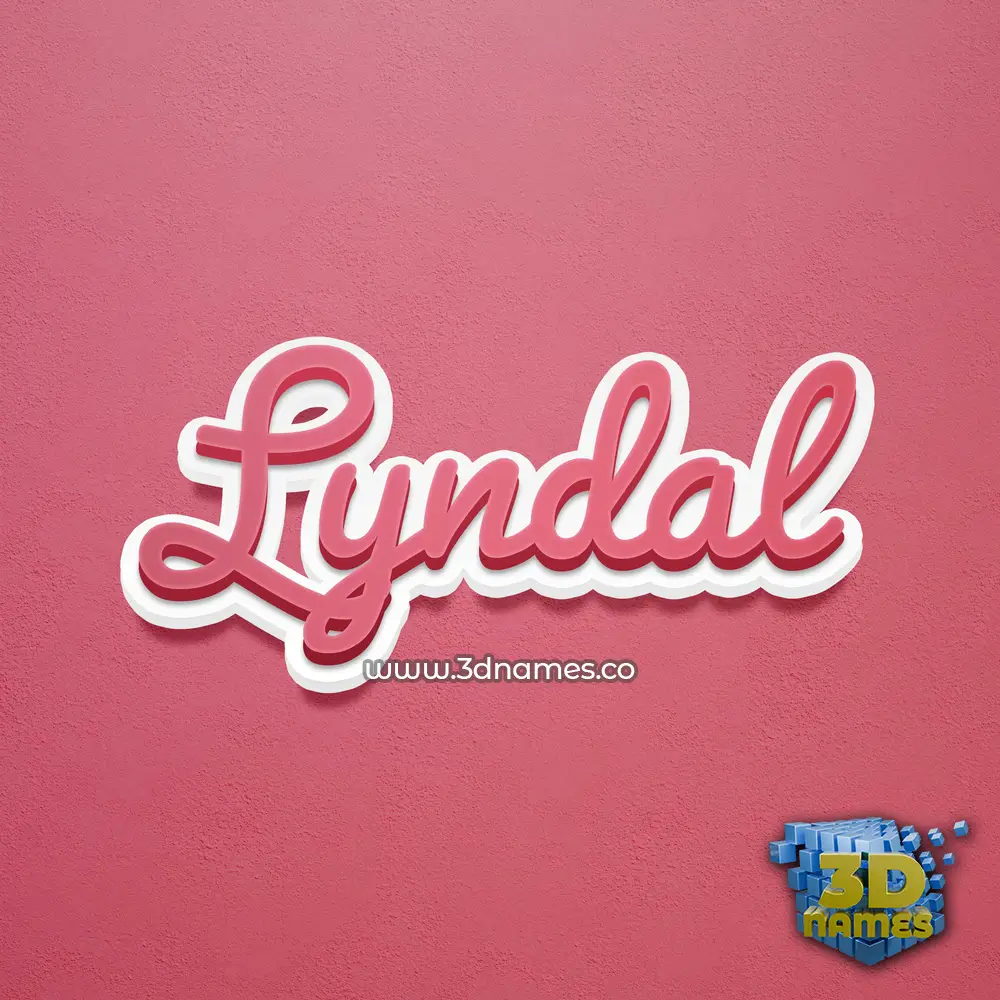lyndal in Red Scribble style - 3D name wallpaper