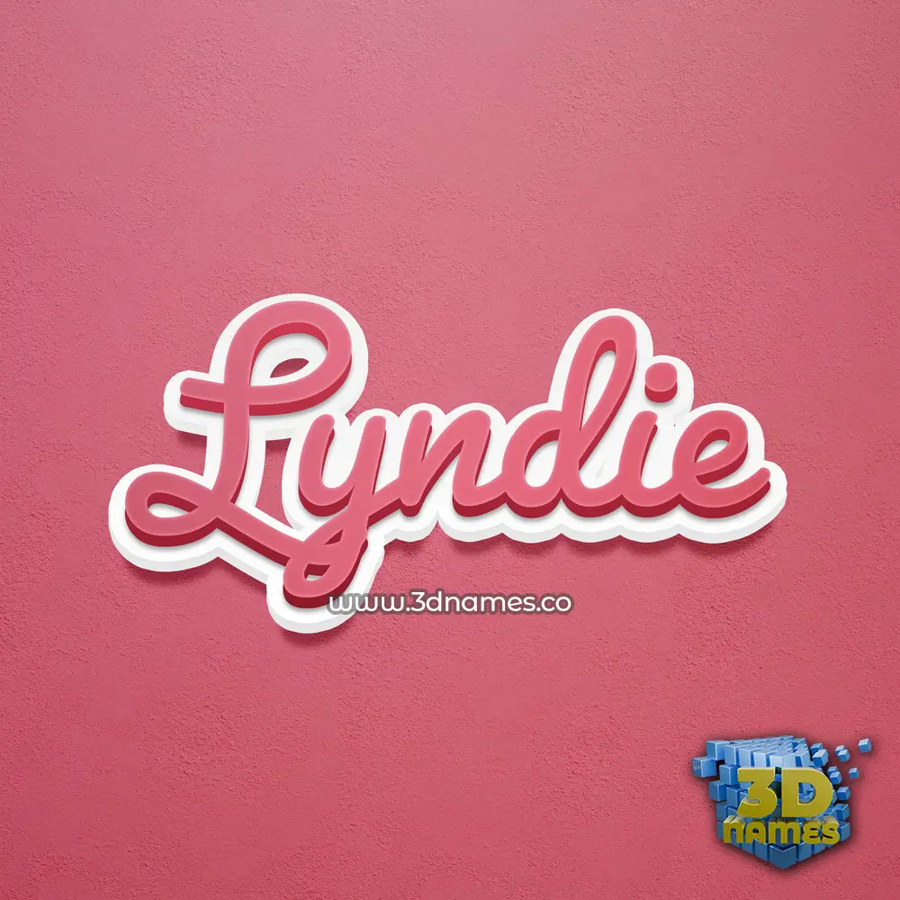 lyndie in Red Scribble style - 3D name wallpaper
