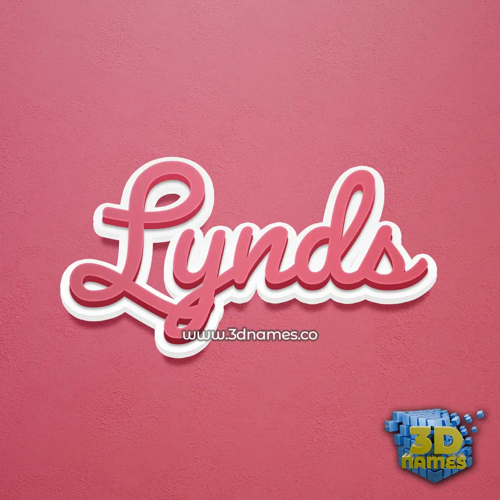 lynds in Red Scribble style - 3D name wallpaper