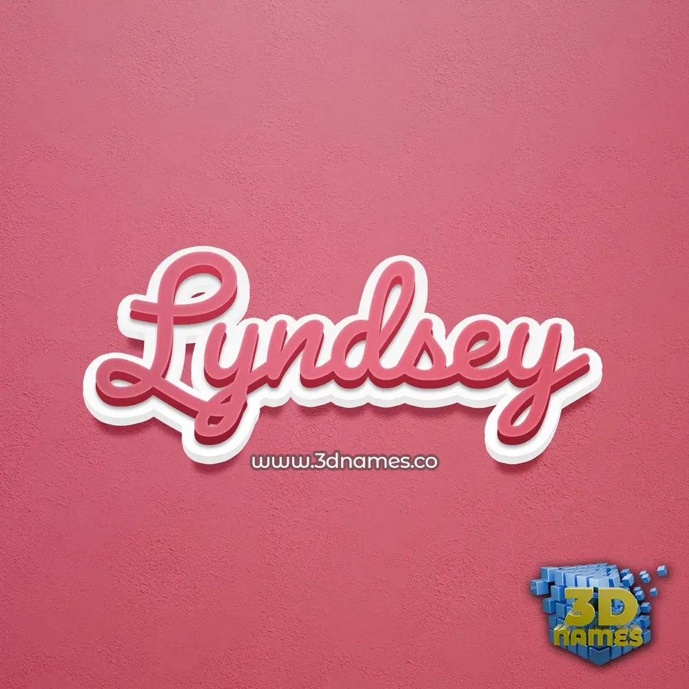 lyndsey in Red Scribble style - 3D name wallpaper