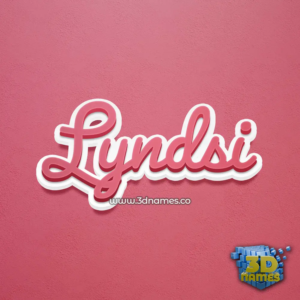 lyndsi in Red Scribble style - 3D name wallpaper