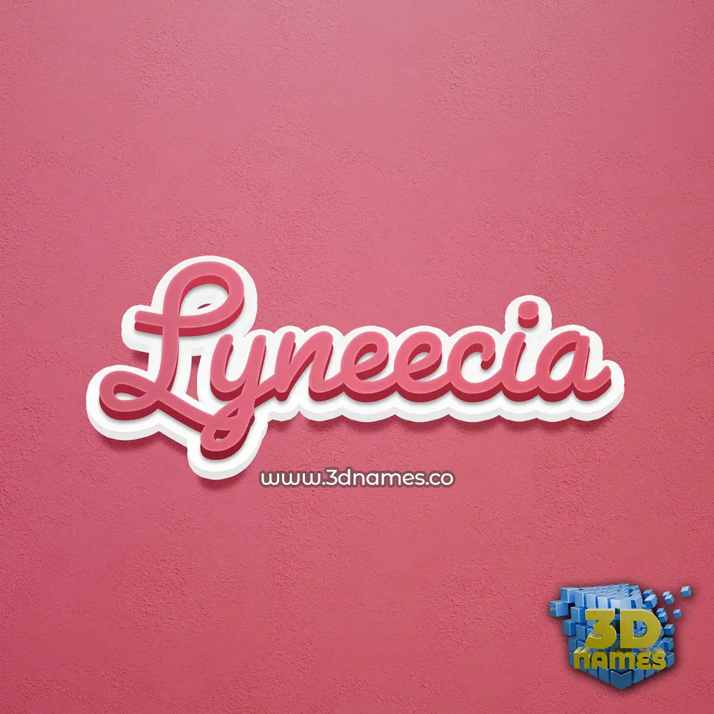 lyneecia in Red Scribble style - 3D name wallpaper