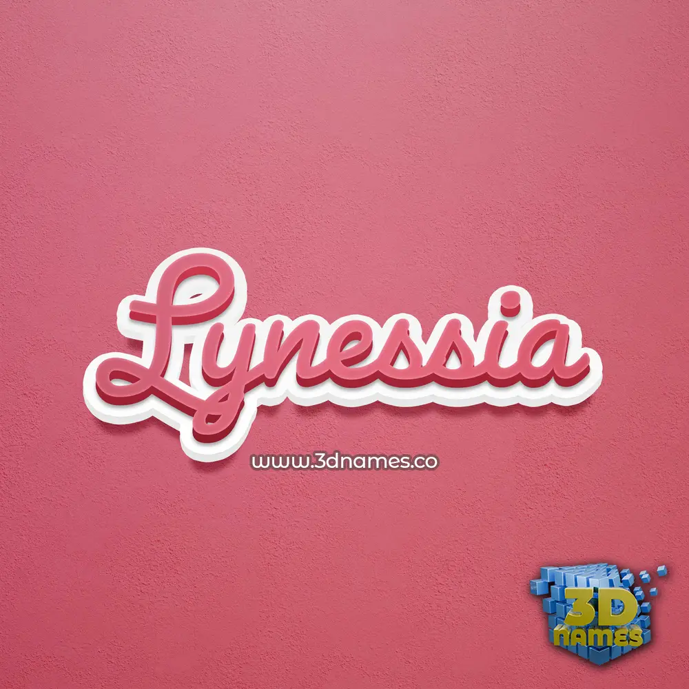 lynessia in Red Scribble style - 3D name wallpaper