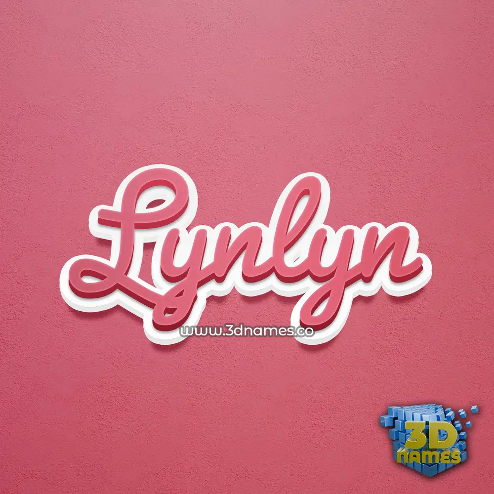 lynlyn in Red Scribble style - 3D name wallpaper