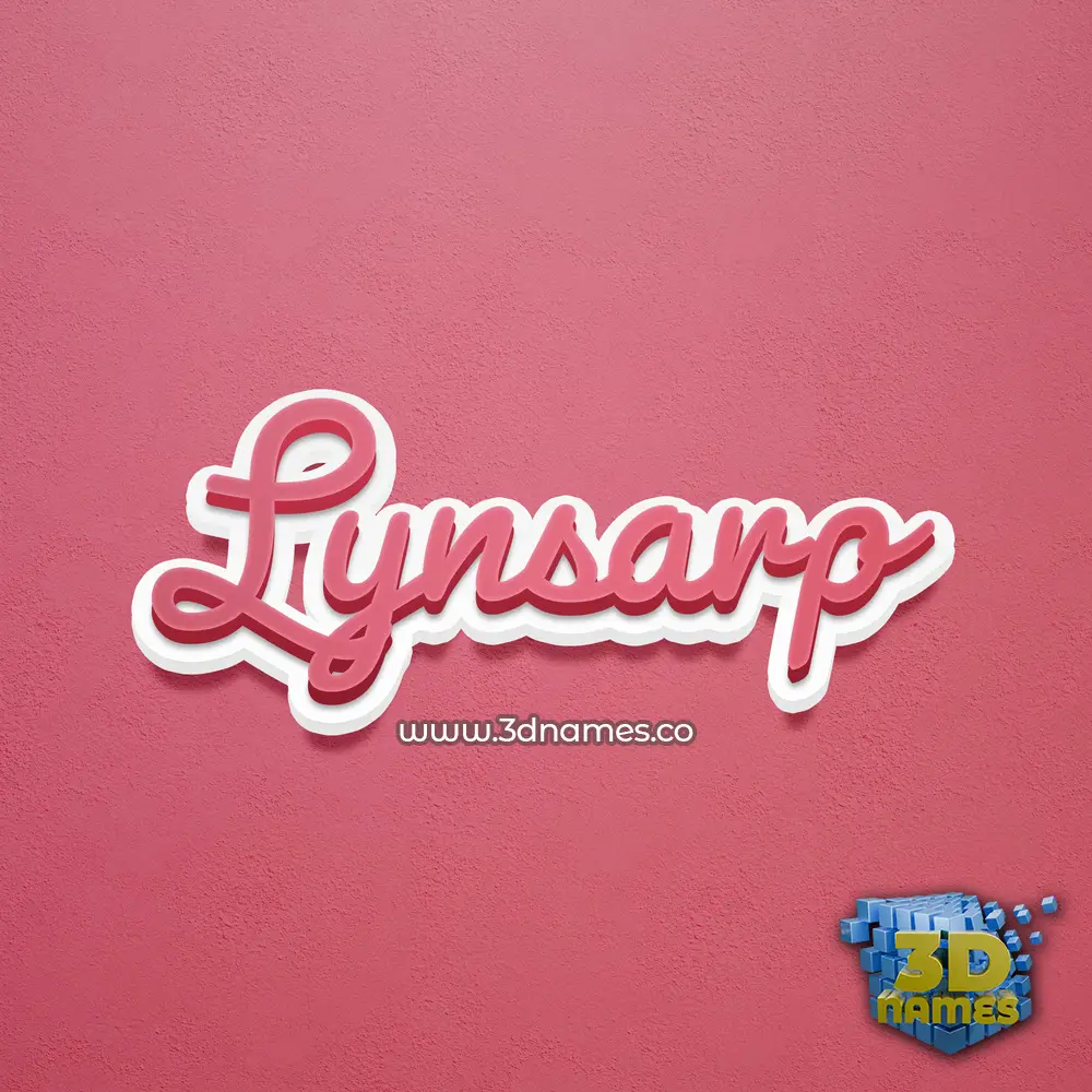 lynsarp in Red Scribble style - 3D name wallpaper